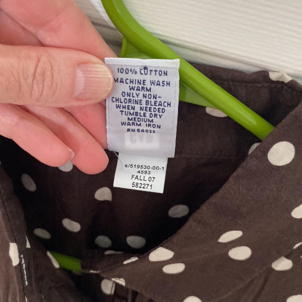 Gap Factory Polka Dot Blouse Button Down Shirt - Picture 7 of 7